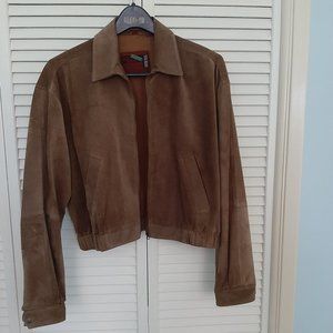 Brown suede bomber jacket. Ideal Brand by Benetton